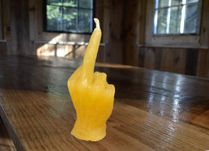 Middle Finger Beeswax Candle