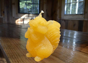 Squirrel Beeswax Candle 3.25”