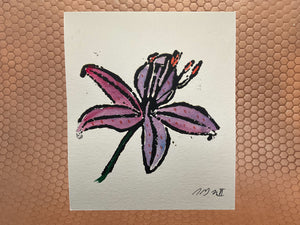 Lily Watercolor Purple 6 3/8”x 5.5”