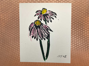 Coneflower Watercolor 6 3/8x 5.5”