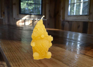 Gnome with Hammer Beeswax Candle 3.5”H