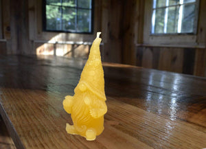 Gnome with Honey Pot Beeswax Candle 3.75”H