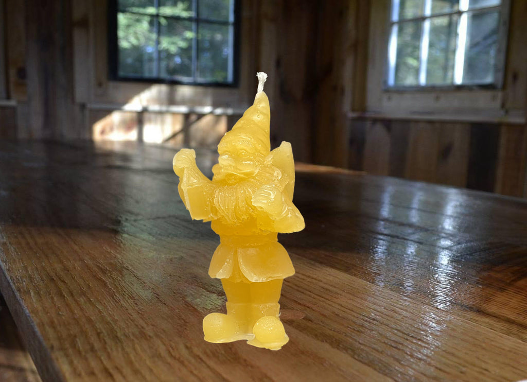 Gnome with Lantern Beeswax Candle 4.25”