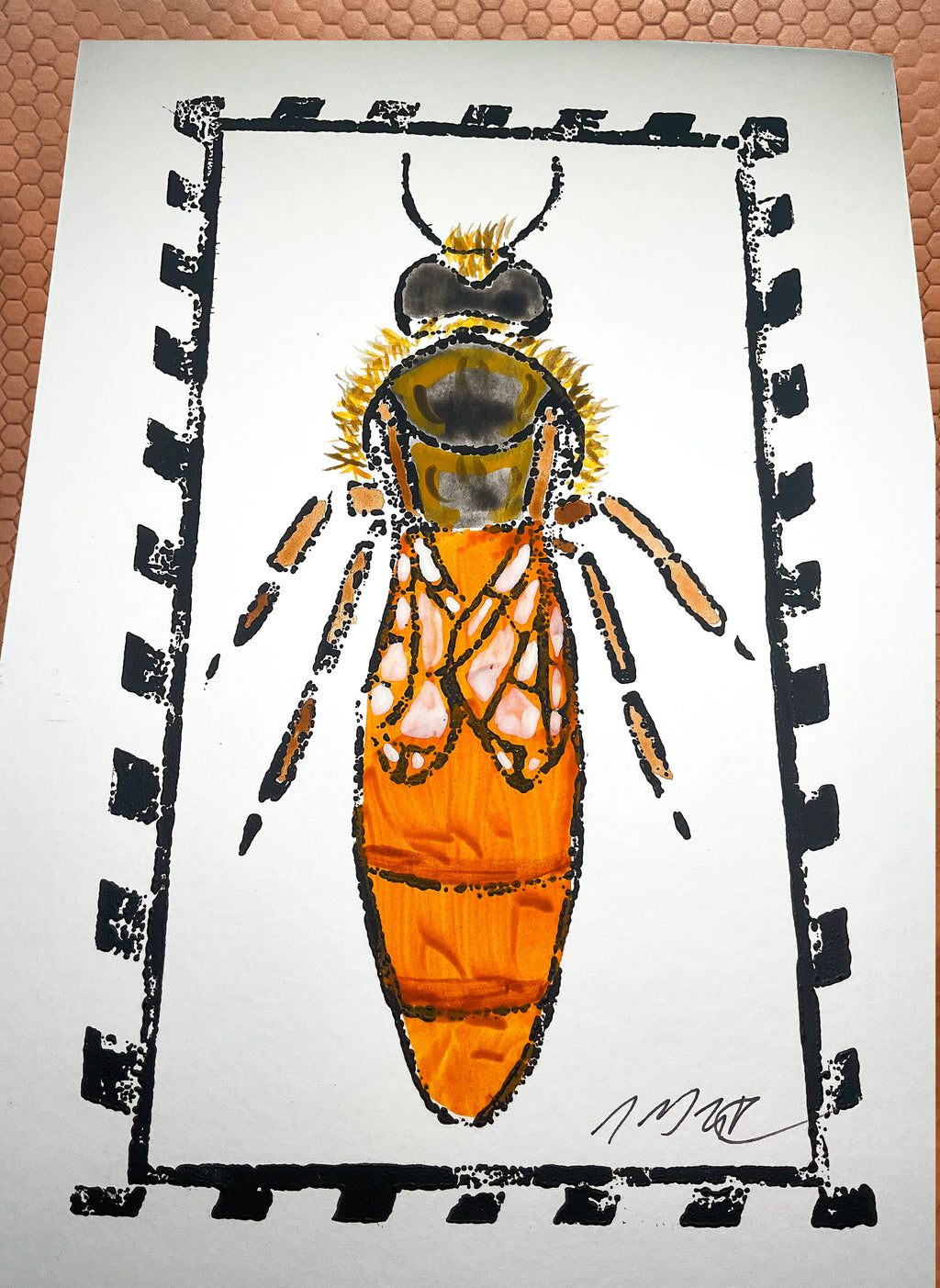 Carniolan Queen Bee Watercolor