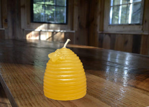 Bee skep Beeswax Candle 2"