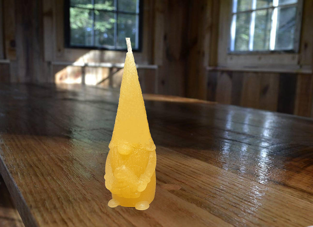 Gnome Carrying Heart Beeswax Candle 4”